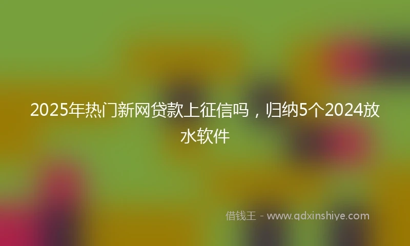 2025年热门新网贷款上征信吗，归纳5个2024放水软件