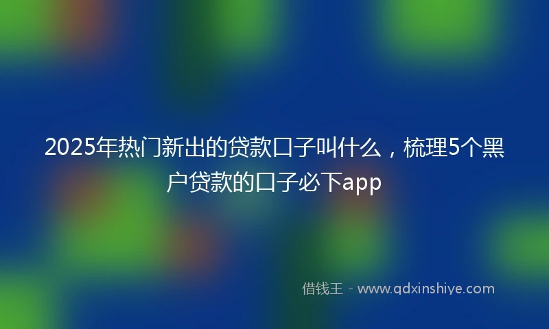 2025年热门新出的贷款口子叫什么，梳理5个黑户贷款的口子必下app