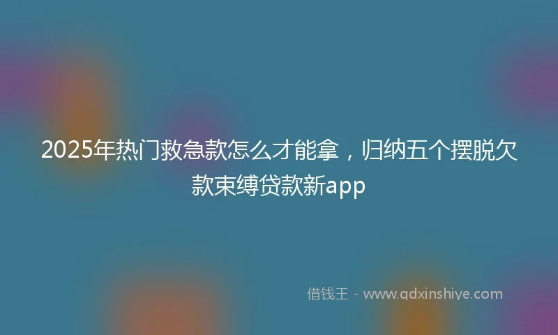 2025年热门救急款怎么才能拿，归纳五个摆脱欠款束缚贷款新app