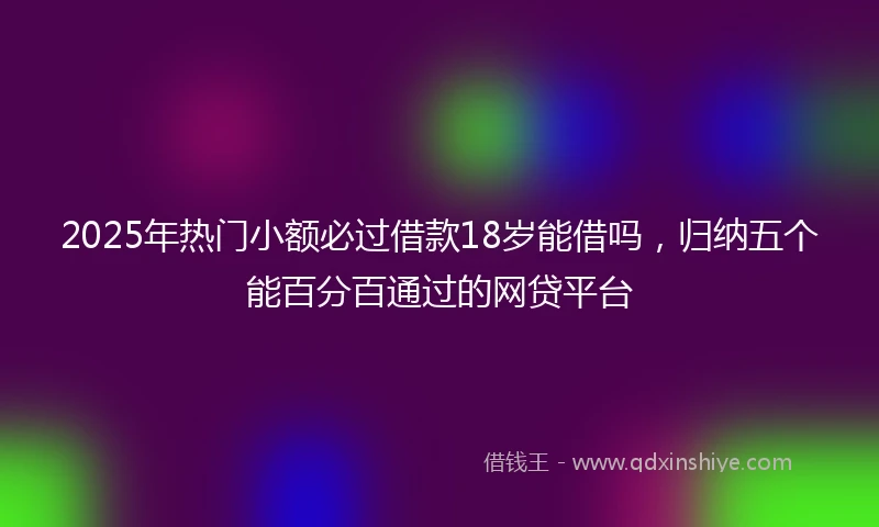 2025年热门小额必过借款18岁能借吗，归纳五个能百分百通过的网贷平台