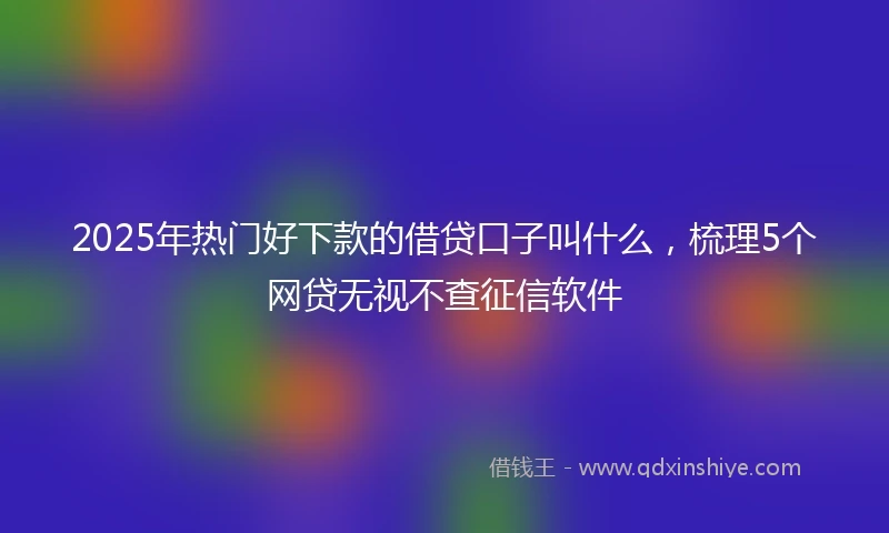 2025年热门好下款的借贷口子叫什么，梳理5个网贷无视不查征信软件