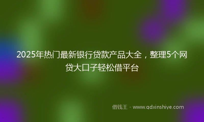 2025年热门最新银行贷款产品大全，整理5个网贷大口子轻松借平台