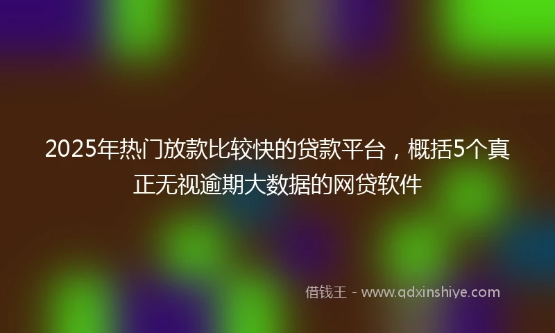 2025年热门放款比较快的贷款平台，概括5个真正无视逾期大数据的网贷软件