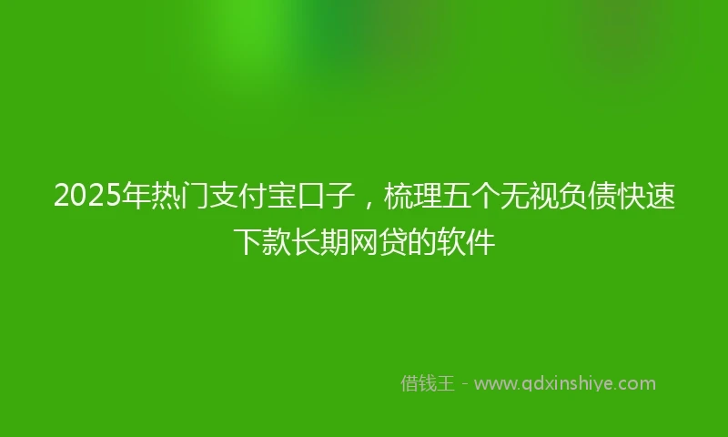 2025年热门支付宝口子，梳理五个无视负债快速下款长期网贷的软件
