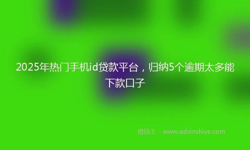 2025年热门手机id贷款平台，归纳5个逾期太多能下款口子