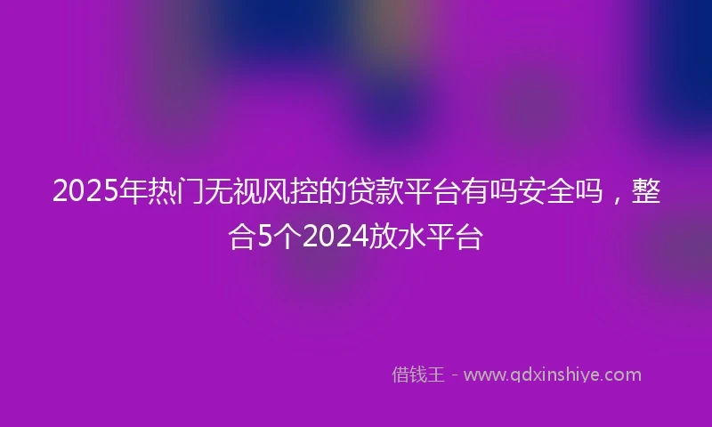 2025年热门无视风控的贷款平台有吗安全吗，整合5个2024放水平台