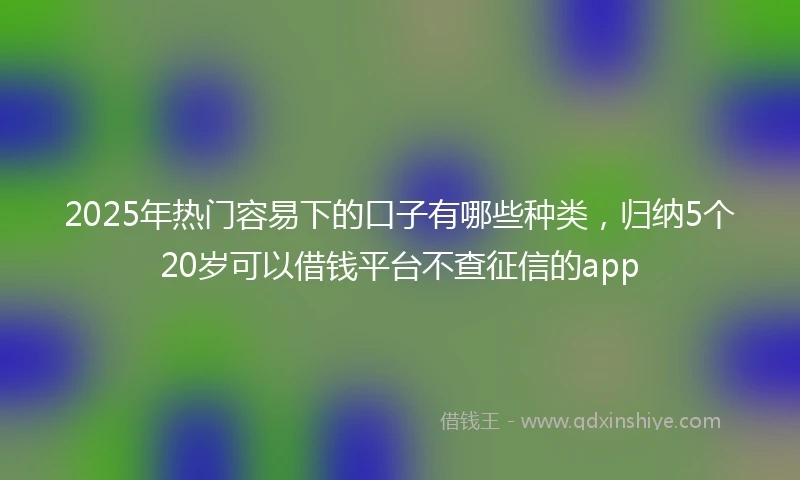 2025年热门容易下的口子有哪些种类，归纳5个20岁可以借钱平台不查征信的app
