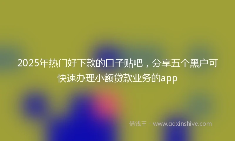 2025年热门好下款的口子贴吧，分享五个黑户可快速办理小额贷款业务的app