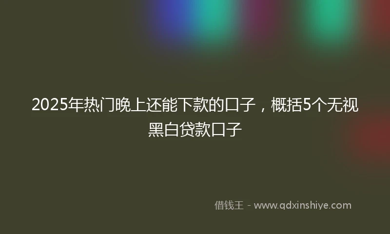 2025年热门晚上还能下款的口子，概括5个无视黑白贷款口子