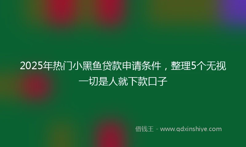 2025年热门小黑鱼贷款申请条件，整理5个无视一切是人就下款口子