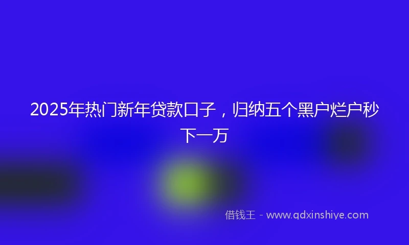 2025年热门新年贷款口子，归纳五个黑户烂户秒下一万