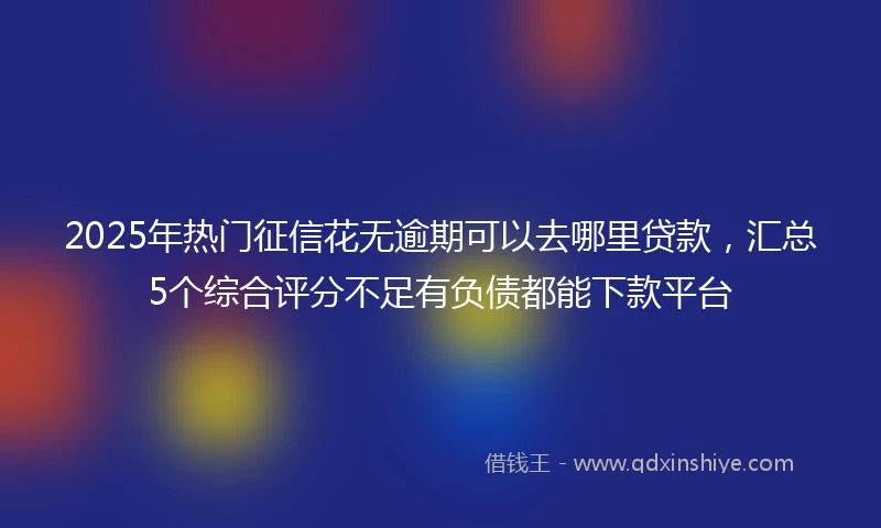 2025年热门征信花无逾期可以去哪里贷款，汇总5个综合评分不足有负债都能下款平台