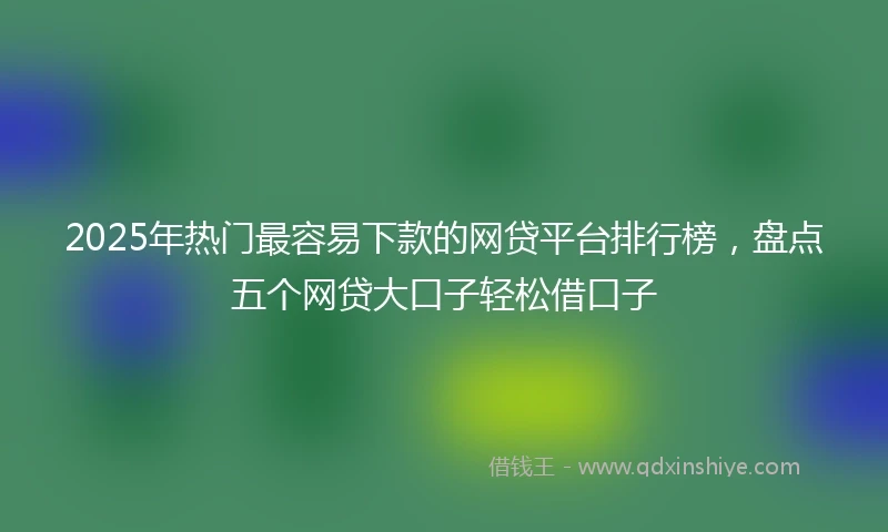 2025年热门最容易下款的网贷平台排行榜，盘点五个网贷大口子轻松借口子