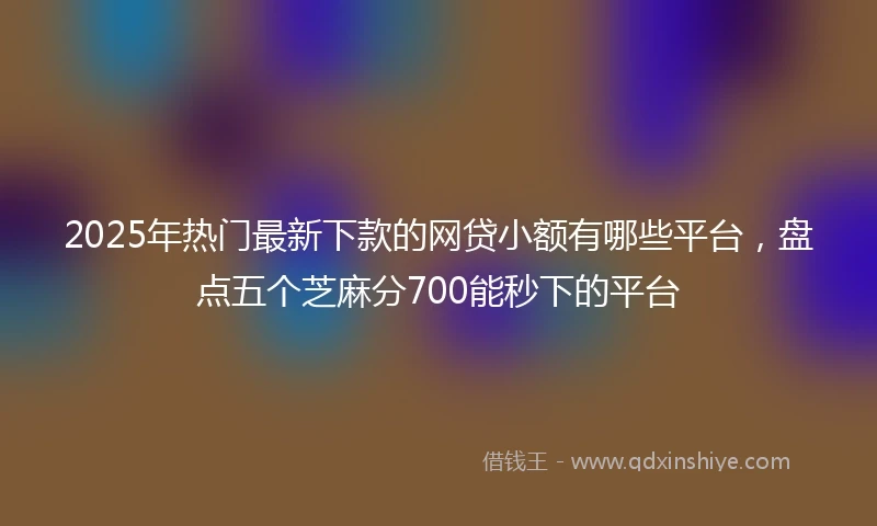 2025年热门最新下款的网贷小额有哪些平台，盘点五个芝麻分700能秒下的平台