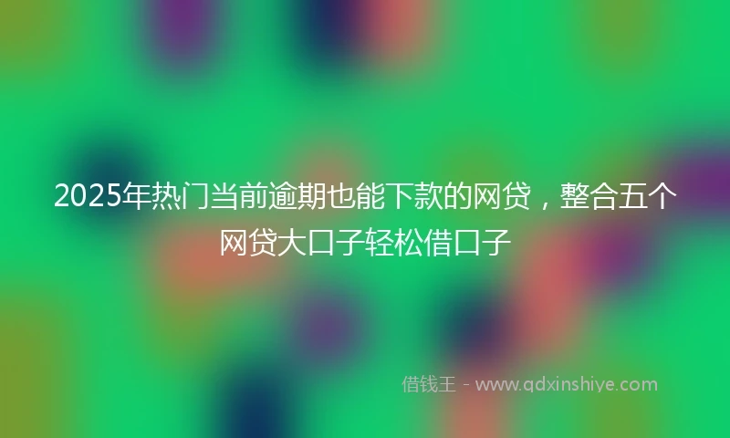 2025年热门当前逾期也能下款的网贷，整合五个网贷大口子轻松借口子