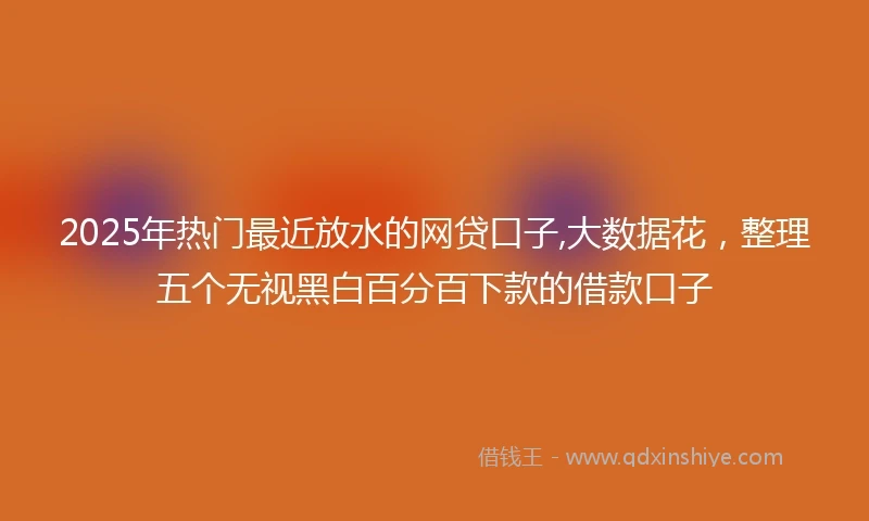 2025年热门最近放水的网贷口子,大数据花，整理五个无视黑白百分百下款的借款口子