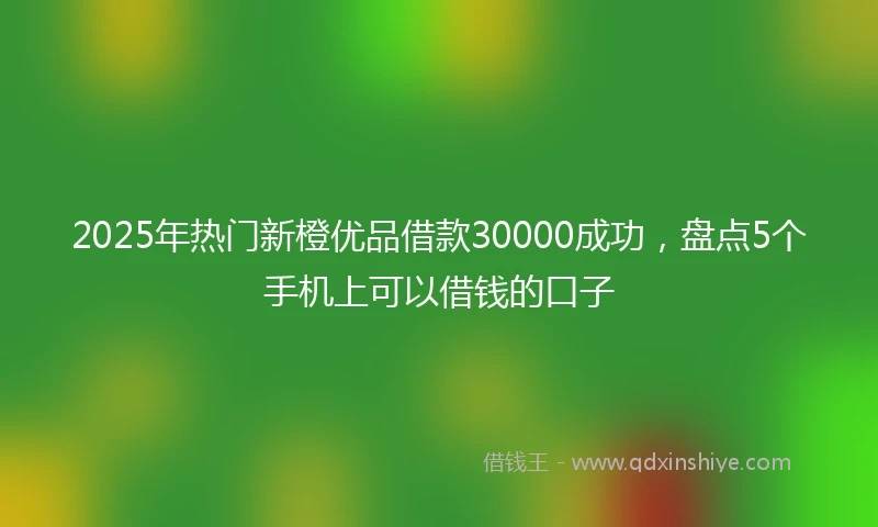 2025年热门新橙优品借款30000成功，盘点5个手机上可以借钱的口子