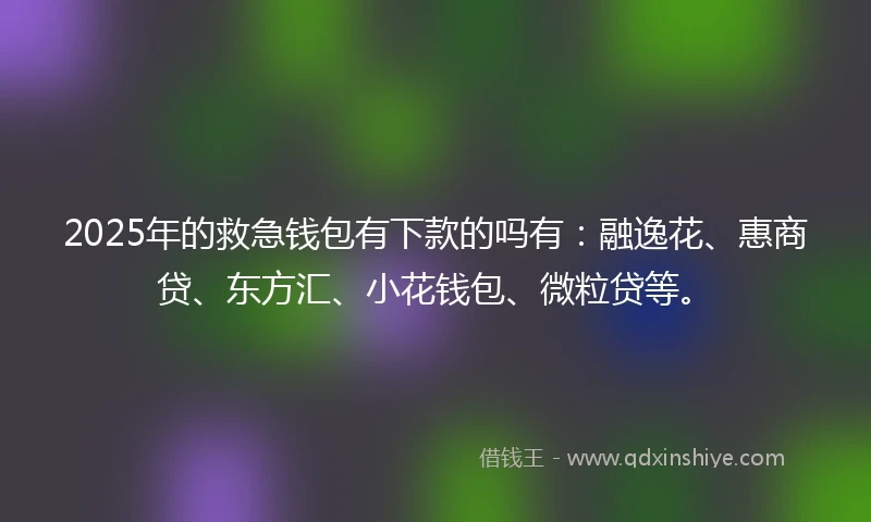 2025年的救急钱包有下款的吗有：融逸花、惠商贷、东方汇、小花钱包、微粒贷等。