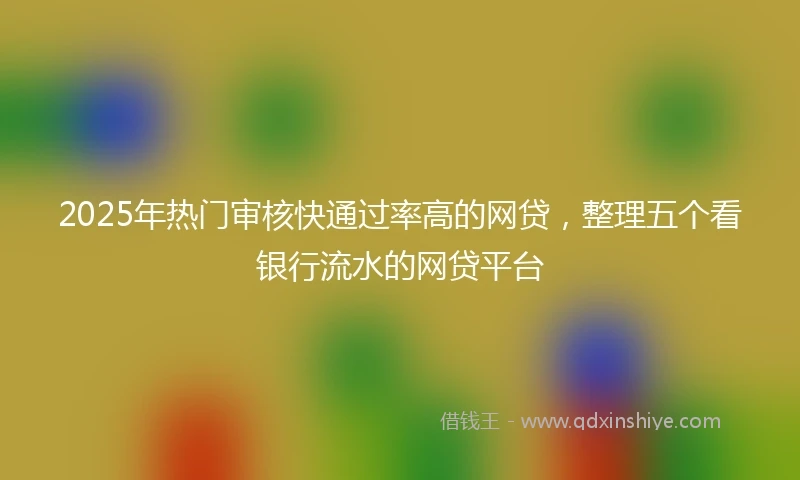 2025年热门审核快通过率高的网贷，整理五个看银行流水的网贷平台