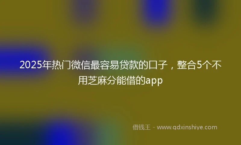 2025年热门微信最容易贷款的口子，整合5个不用芝麻分能借的app