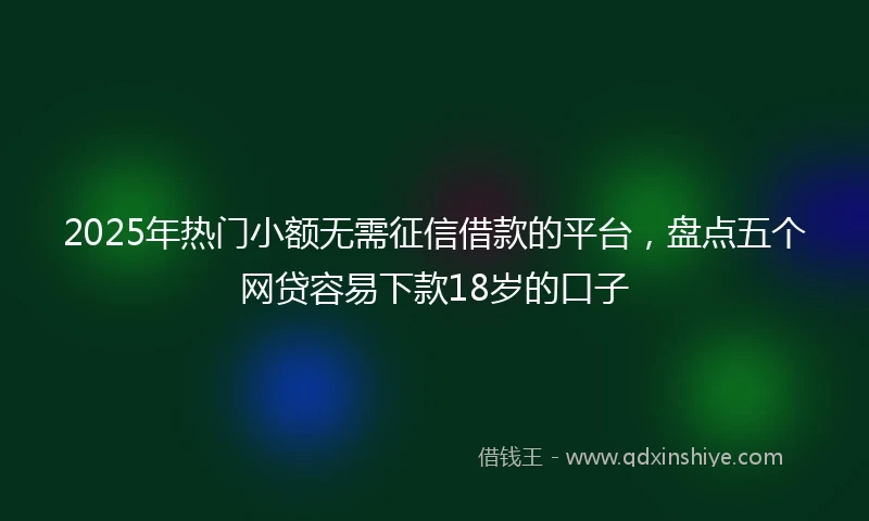 2025年热门小额无需征信借款的平台，盘点五个网贷容易下款18岁的口子