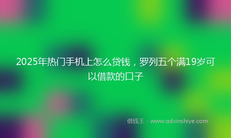 2025年热门手机上怎么贷钱，罗列五个满19岁可以借款的口子