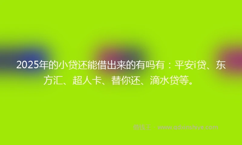 2025年的小贷还能借出来的有吗有：平安i贷、东方汇、超人卡、替你还、滴水贷等。