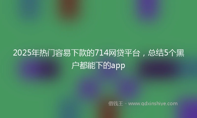 2025年热门容易下款的714网贷平台，总结5个黑户都能下的app