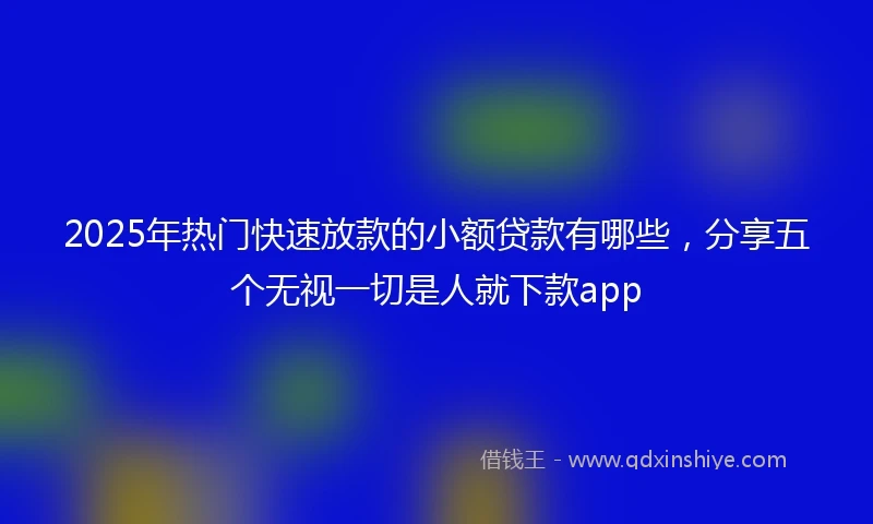 2025年热门快速放款的小额贷款有哪些,分享五个无视一切是人就下款app