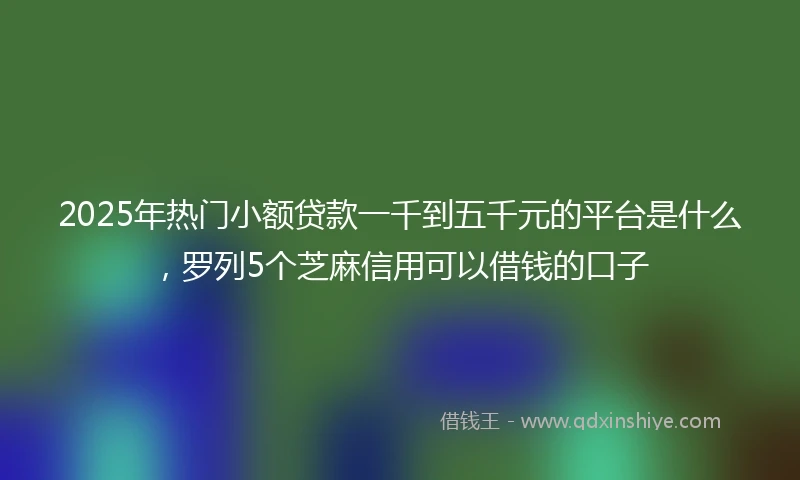 2025年热门小额贷款一千到五千元的平台是什么，罗列5个芝麻信用可以借钱的口子