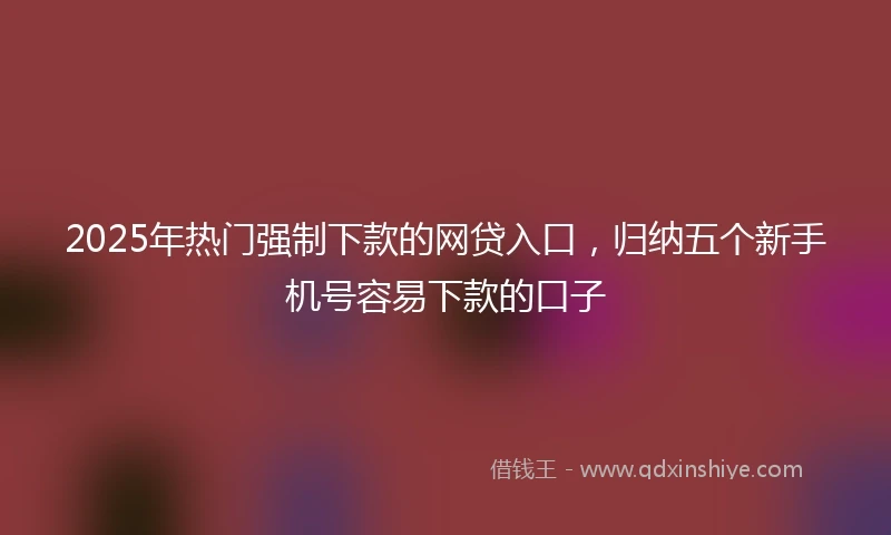 2025年热门强制下款的网贷入口，归纳五个新手机号容易下款的口子