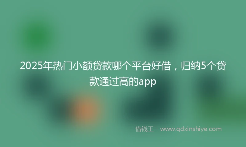 2025年热门小额贷款哪个平台好借，归纳5个贷款通过高的app