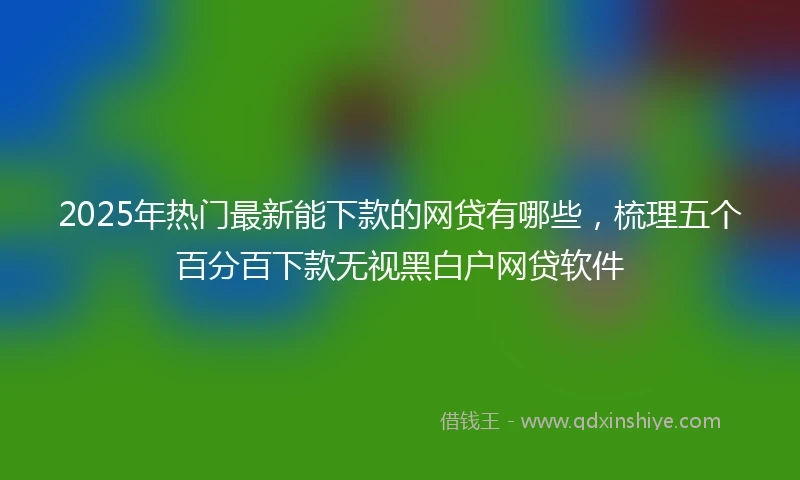 2025年热门最新能下款的网贷有哪些，梳理五个百分百下款无视黑白户网贷软件