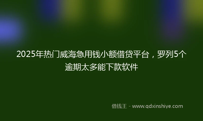 2025年热门威海急用钱小额借贷平台，罗列5个逾期太多能下款软件