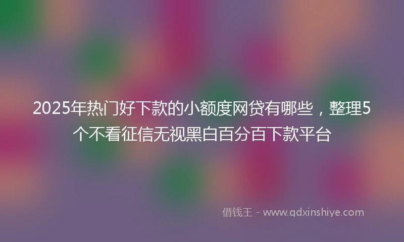 2025年热门好下款的小额度网贷有哪些，整理5个不看征信无视黑白百分百下款平台
