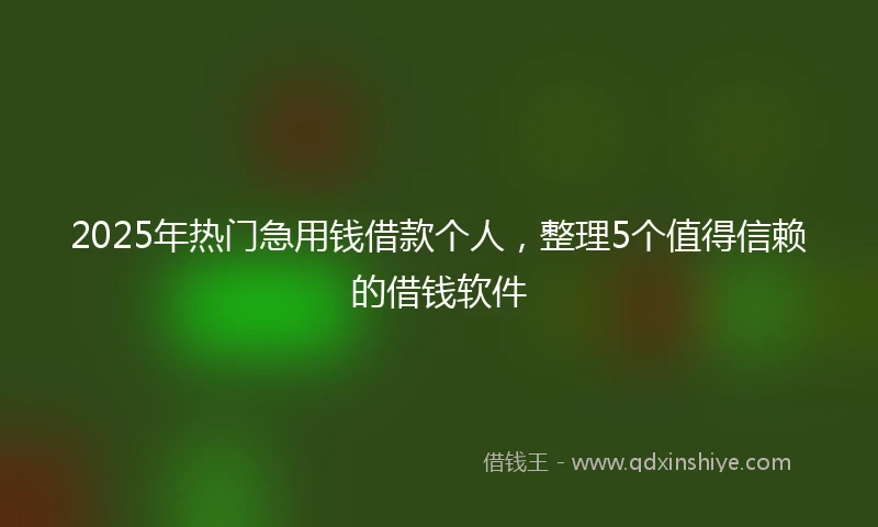 2025年热门急用钱借款个人，整理5个值得信赖的借钱软件