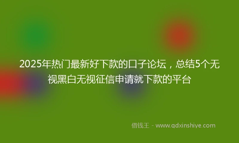 2025年热门最新好下款的口子论坛，总结5个无视黑白无视征信申请就下款的平台