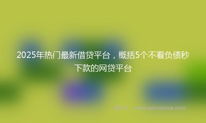 2025年热门最新借贷平台，概括5个不看负债秒下款的网贷平台