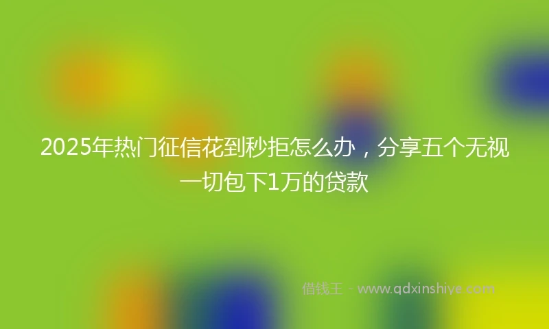 2025年热门征信花到秒拒怎么办，分享五个无视一切包下1万的贷款