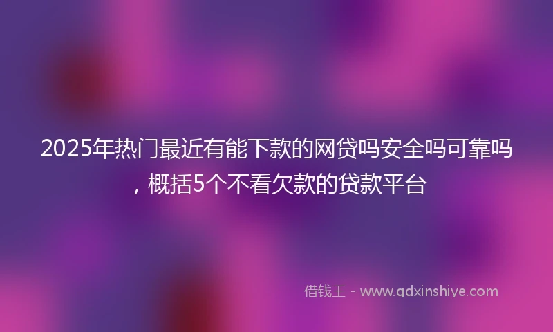 2025年热门最近有能下款的网贷吗安全吗可靠吗，概括5个不看欠款的贷款平台