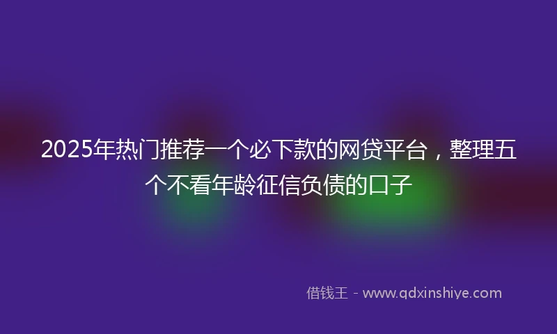 2025年热门推荐一个必下款的网贷平台，整理五个不看年龄征信负债的口子