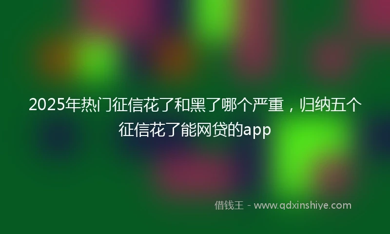 2025年热门征信花了和黑了哪个严重，归纳五个征信花了能网贷的app