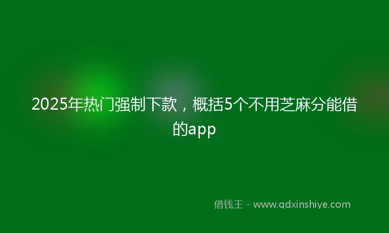 2025年热门强制下款，概括5个不用芝麻分能借的app