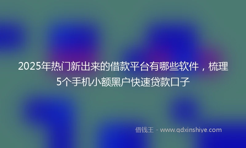 2025年热门新出来的借款平台有哪些软件，梳理5个手机小额黑户快速贷款口子