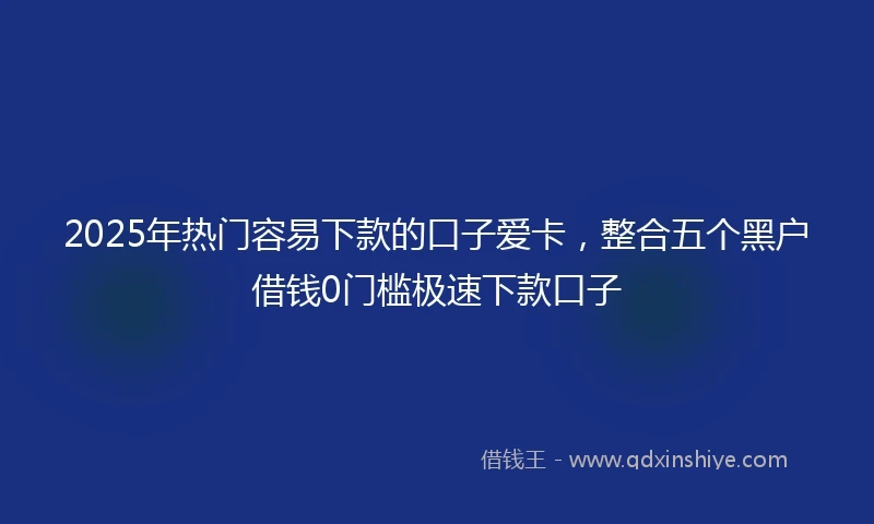 2025年热门容易下款的口子爱卡，整合五个黑户借钱0门槛极速下款口子