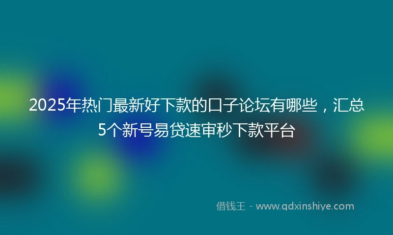 2025年热门最新好下款的口子论坛有哪些，汇总5个新号易贷速审秒下款平台