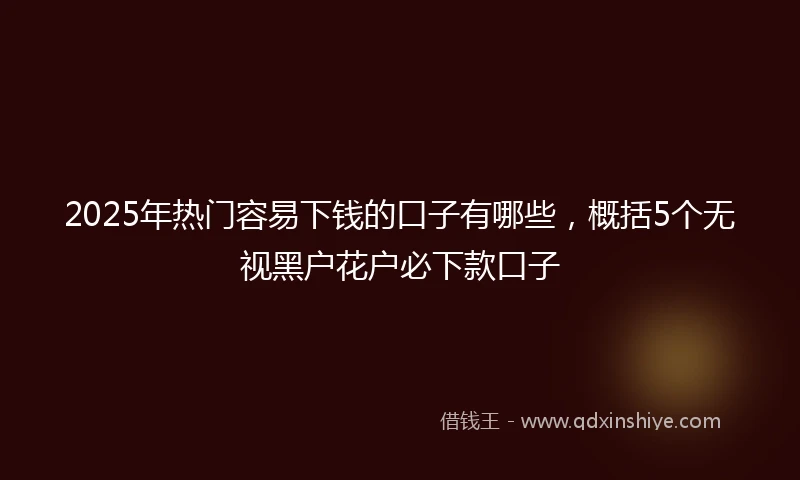 2025年热门容易下钱的口子有哪些，概括5个无视黑户花户必下款口子
