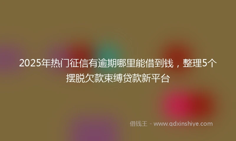 2025年热门征信有逾期哪里能借到钱，整理5个摆脱欠款束缚贷款新平台