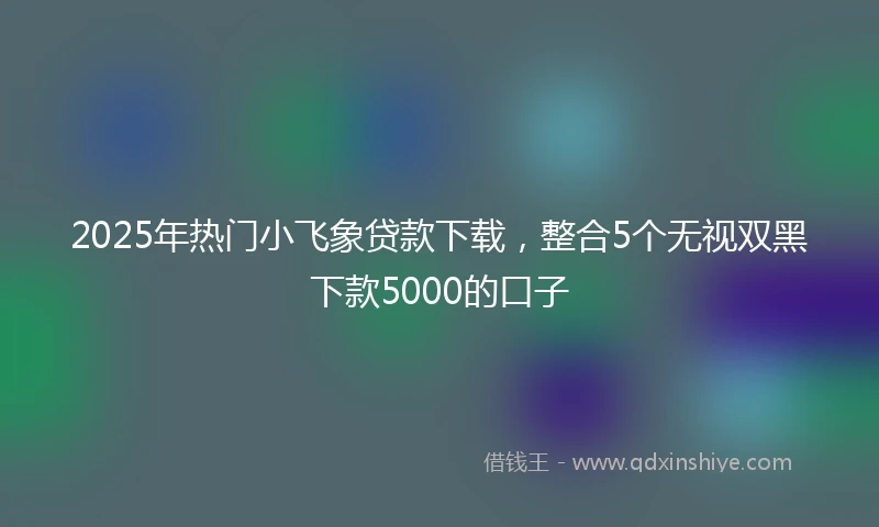 2025年热门小飞象贷款下载，整合5个无视双黑下款5000的口子