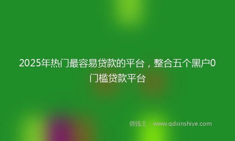 2025年热门最容易贷款的平台，整合五个黑户0门槛贷款平台